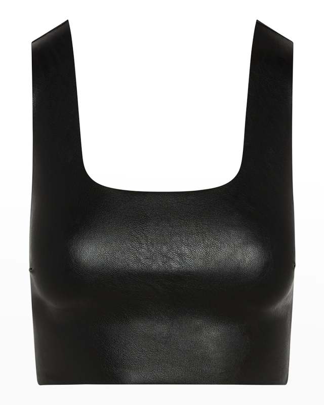 Faux-Leather Crop Top